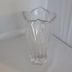 Gorham Lotus Lead Crystal Vase Thick Heavy